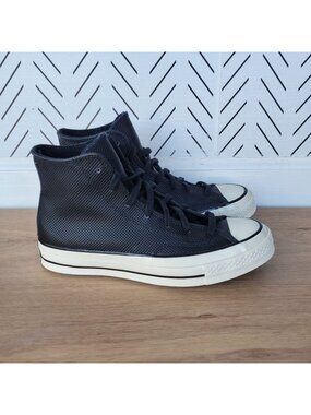⭐Converse Chuck 70 Hi Size 6 Men Shoes Black Leather Premium Sneakers A08637C